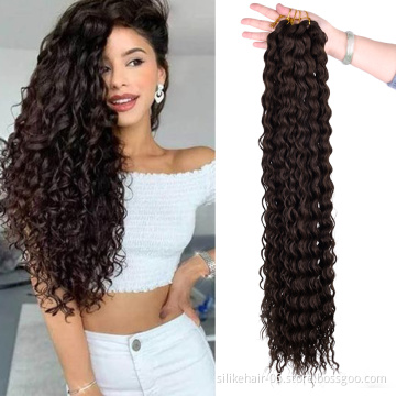 Silike 32 Inches Water Wave Hair Kinky Curly Hair Deep Wavy Crochet Braiding Synthetic Ombre Hair Extensions Braids For Women